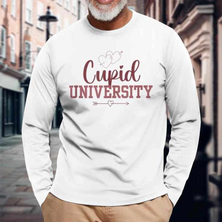 Cupid University Valentine's Day Hearts And Love Wedding Long Sleeve T-Shirt Gifts for Old Men