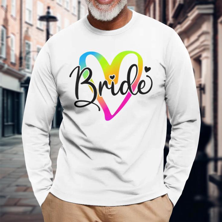 Damen Braut 2024 Junggesellinnenabschied Regenbogen Braut To Be Hochzeit Langarmshirts Geschenke für alte Männer