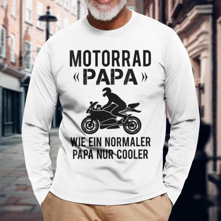 Damen Sportbike Motorradfahrer Spruch Herren Motorrad Papaater Mit-Ausschnitt Langarmshirts Geschenke für alte Männer