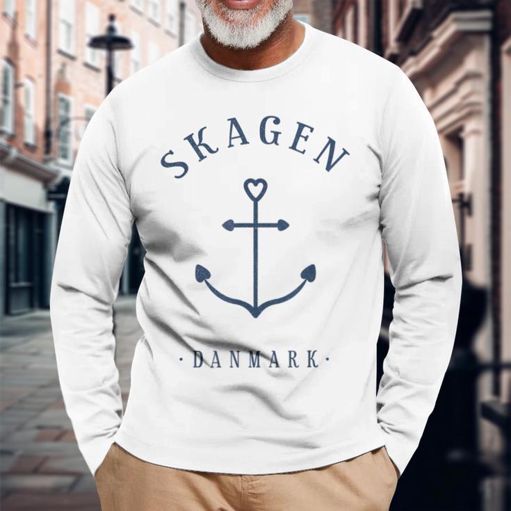 Denmark Skagen Anchor Tattoo Love Heart Copenhagen Langarmshirts Geschenke für alte Männer