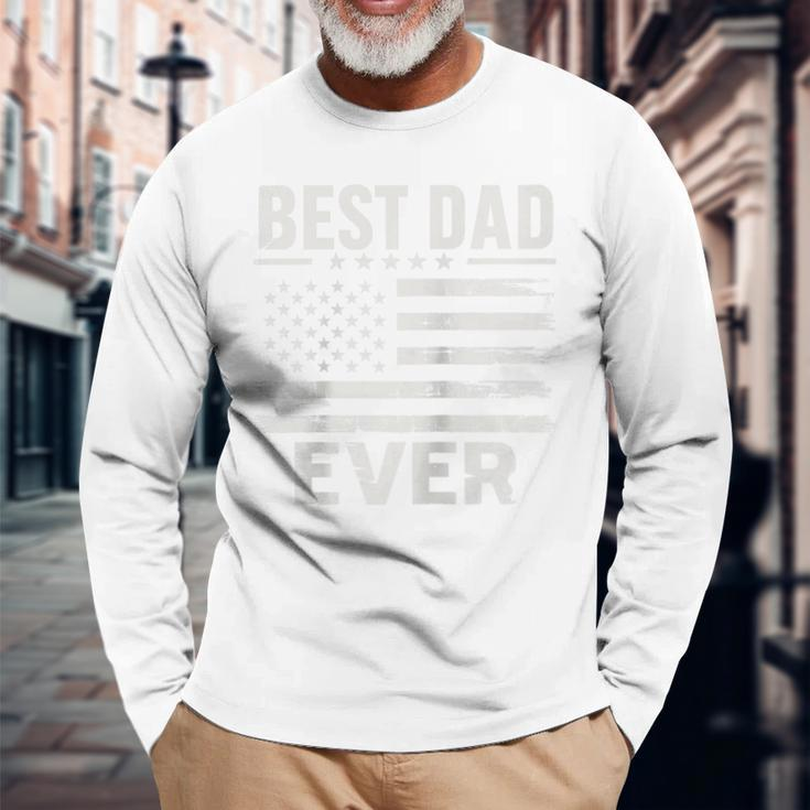 Der Beste Papa Aller Zeiten Imintage-Stil Mit Us-Amerikanischer Flagge Zumatertag Raglan Langarmshirts Geschenke für alte Männer