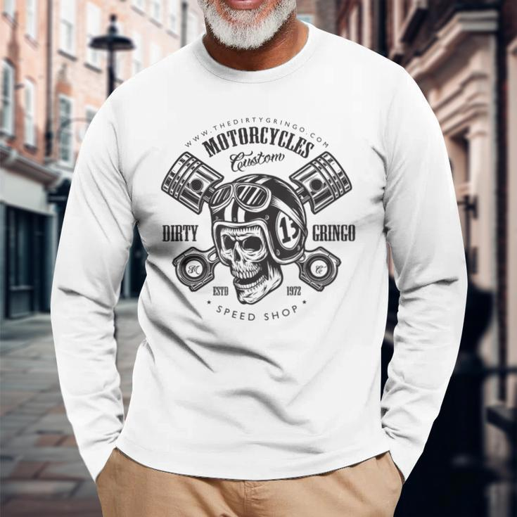 The Dirty Gringo Speed Shop Motorcycle Club Long Sleeve T-Shirt Gifts for Old Men