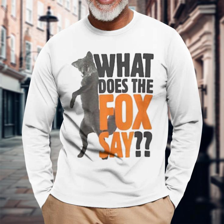 What Does The Fox Say Long Sleeve T-Shirt Gifts for Old Men