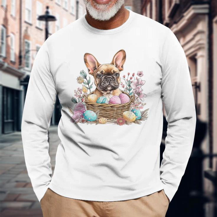 Easter French Bulldog Cool Easter Happy Easter Long Sleeve T-Shirt Gifts for Old Men