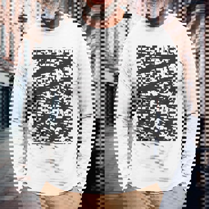 Edm Techno Music Fiesta Rave De Ropa Festival Raver Dj Camiseta de manga larga Regalos para ancianos
