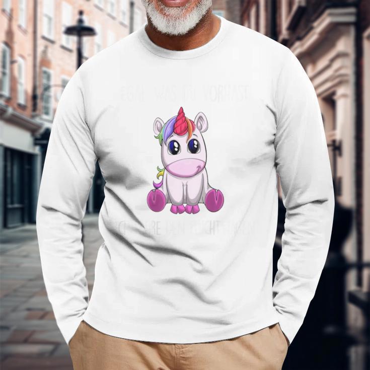 Egal Was Duorhast Ich Fahre Den Fluchtwagen Unicorn Langarmshirts Geschenke für alte Männer