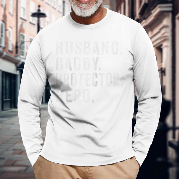 Ehemann Papa Beschützer Held Papaatertag Humor Raglan Langarmshirts Geschenke für alte Männer