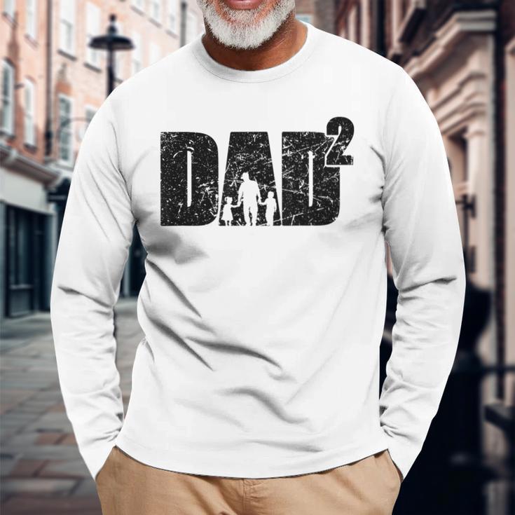 Father's Day Ater Werden Zweifacher Papa Zwei Kinder Langarmshirts Geschenke für alte Männer