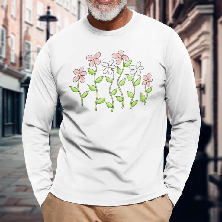 Field Of Flowers Of Summer Garden Long Sleeve T-Shirt Gifts for Old Men