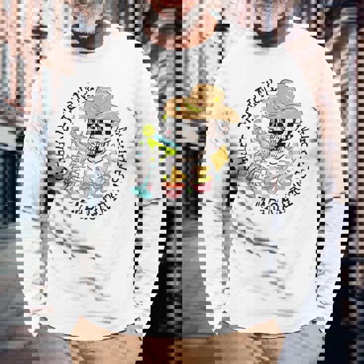 Fiesta Cinco De Mayo Drinking Chip Dippin Margarita Sippin Long Sleeve T-Shirt Gifts for Old Men