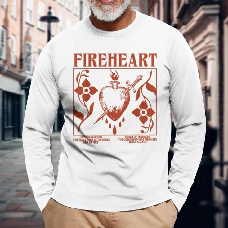 Fireheart To Whatever End Fire Breathing Long Sleeve T-Shirt Gifts for Old Men
