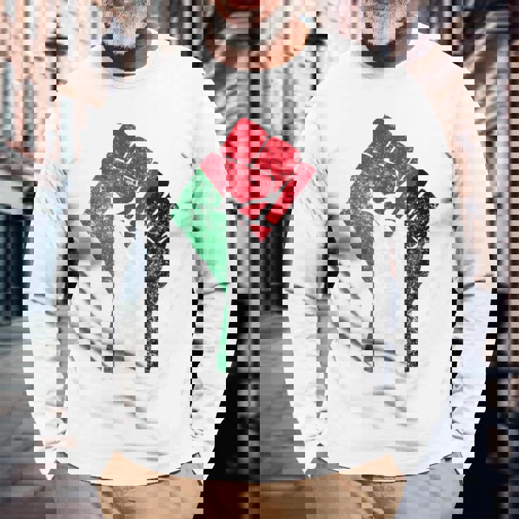 Fist Of Palestine De Palestina Sin Mangas Camiseta de manga larga Regalos para ancianos