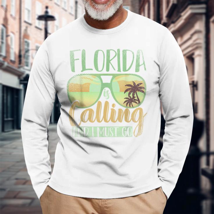 Florida Ruft Mich Und Ich Muss Gehen Florida White Langarmshirts Geschenke für alte Männer