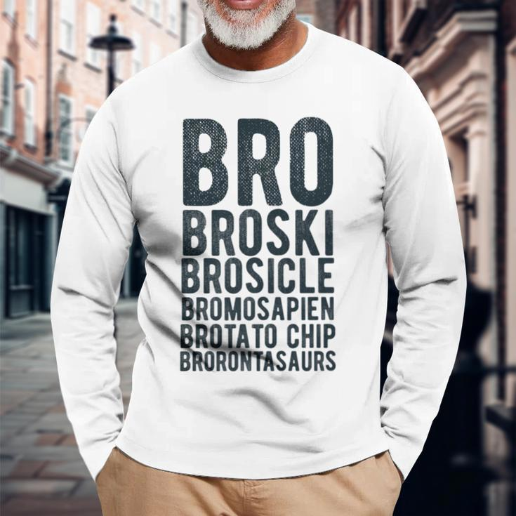 Brother Bro Names Sibling Family Or Friends Long Sleeve T-Shirt Gifts for Old Men