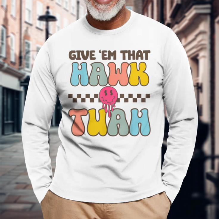 Viral Video Western Country Accent Hawk Tush Meme Long Sleeve T-Shirt Gifts for Old Men