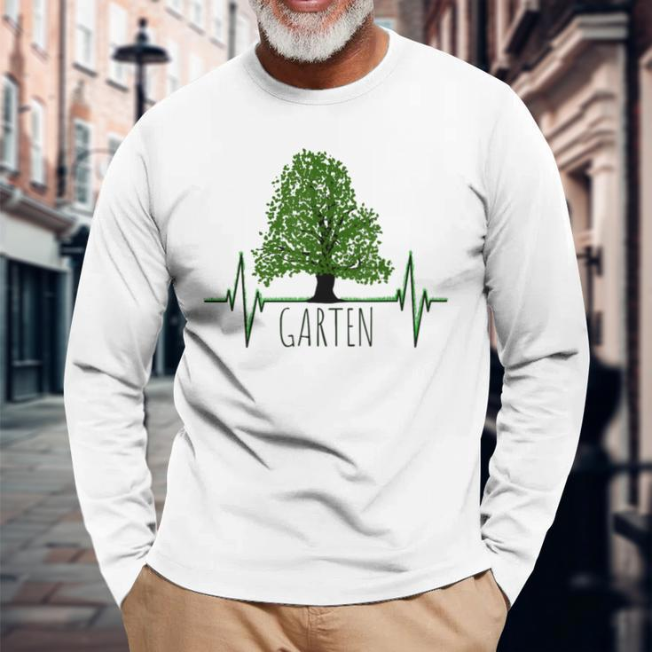 Garden Gardening Gardening Tree Heartbeat Langarmshirts Geschenke für alte Männer