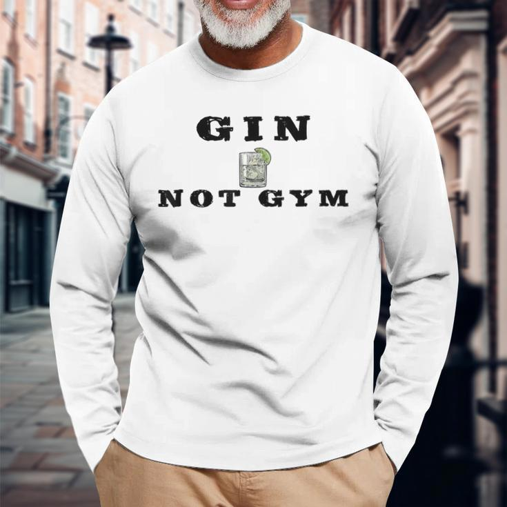 Gin Not Gym Gin Tonic Drinker Langarmshirts Geschenke für alte Männer