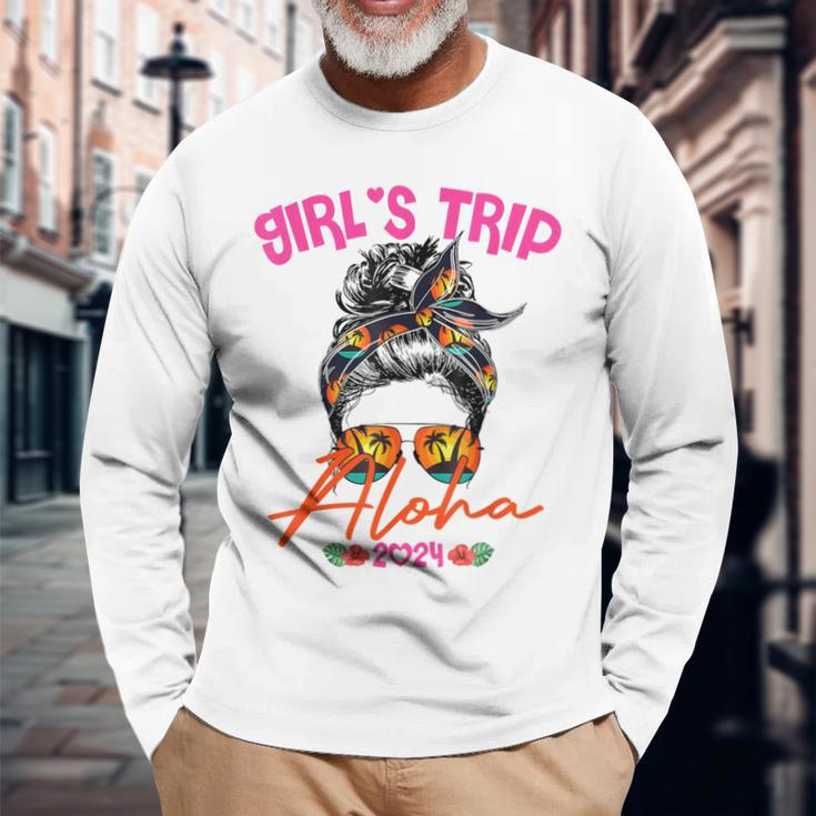 Girls Trip Aloha Hawaii 2024 Girls Weekend 2024 For Women Long Sleeve T-Shirt Gifts for Old Men