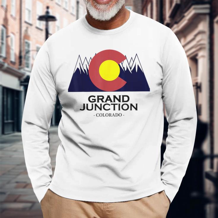 Grand Junction Colorado Mountain Long Sleeve T-Shirt Gifts for Old Men