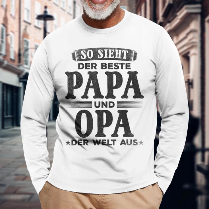 Grandfather Opa So Ssieht Der Beste Papa Und Opa Der Welt Langarmshirts Geschenke für alte Männer