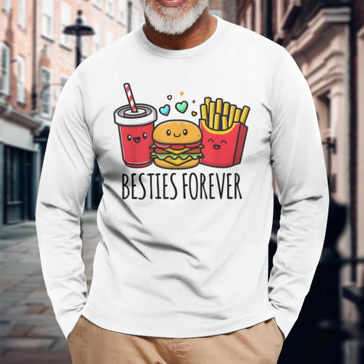 Hamburger French Fries Soda Bff Matching Best Friends Long Sleeve T-Shirt Gifts for Old Men