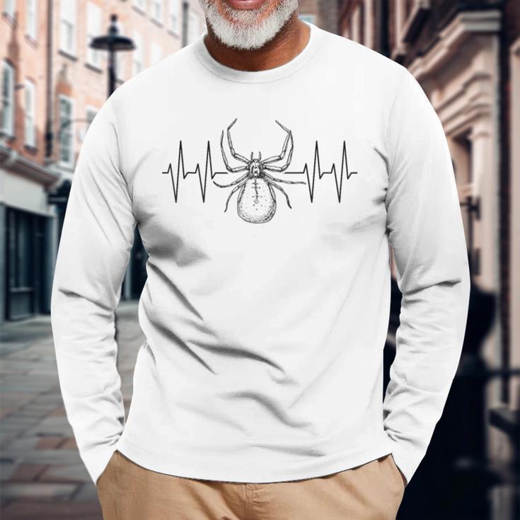 My Heart Beats For Big Creepy Crawlies Big Spider Heartline Long Sleeve T-Shirt Gifts for Old Men