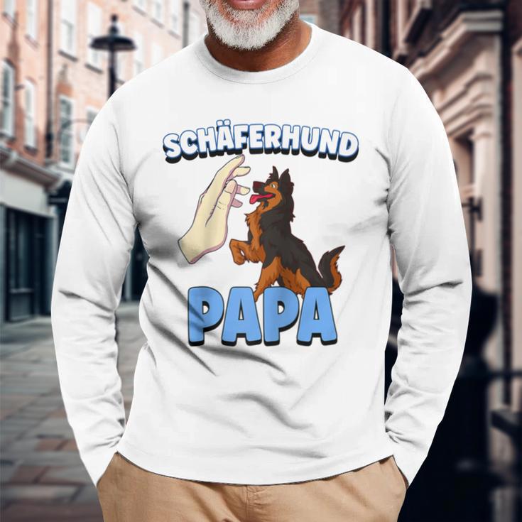 Herren Schäferhund Hund Papa Raglan Langarmshirts Geschenke für alte Männer