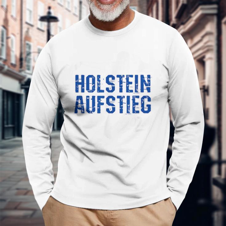 Holstein Football Kicken Fan Kiel Stadium Blue Gray Langarmshirts Geschenke für alte Männer