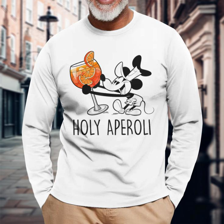 Holy Aperoli X Mouse Spritz Club Hallöchen Aperölchen White Langarmshirts Geschenke für alte Männer
