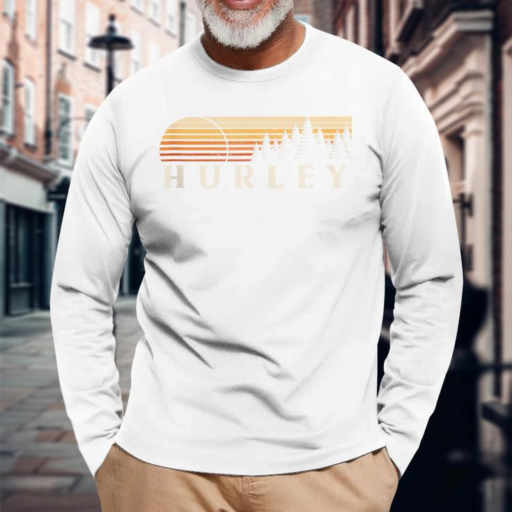 Hurley Al Vintage Evergreen Sunset Eighties Retro Long Sleeve T-Shirt Gifts for Old Men