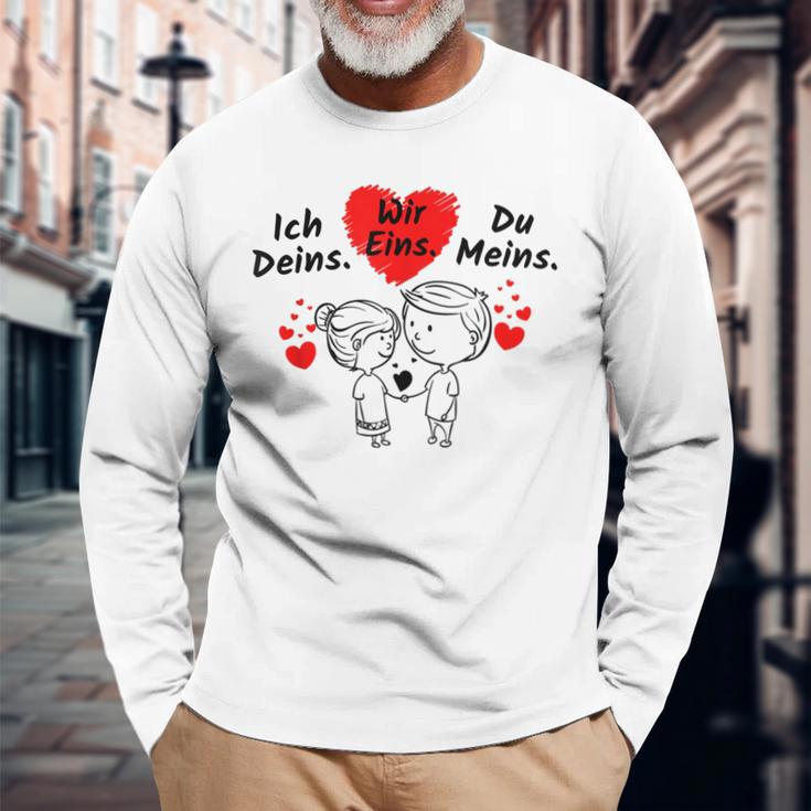 Ich Deins Du Meins Wir Eins Langarmshirts Geschenke für alte Männer