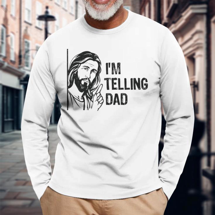 Ich Erzähle Papa Lustig Jesus Dass Ich Diesen Christen Gesehen Habe Langarmshirts Geschenke für alte Männer