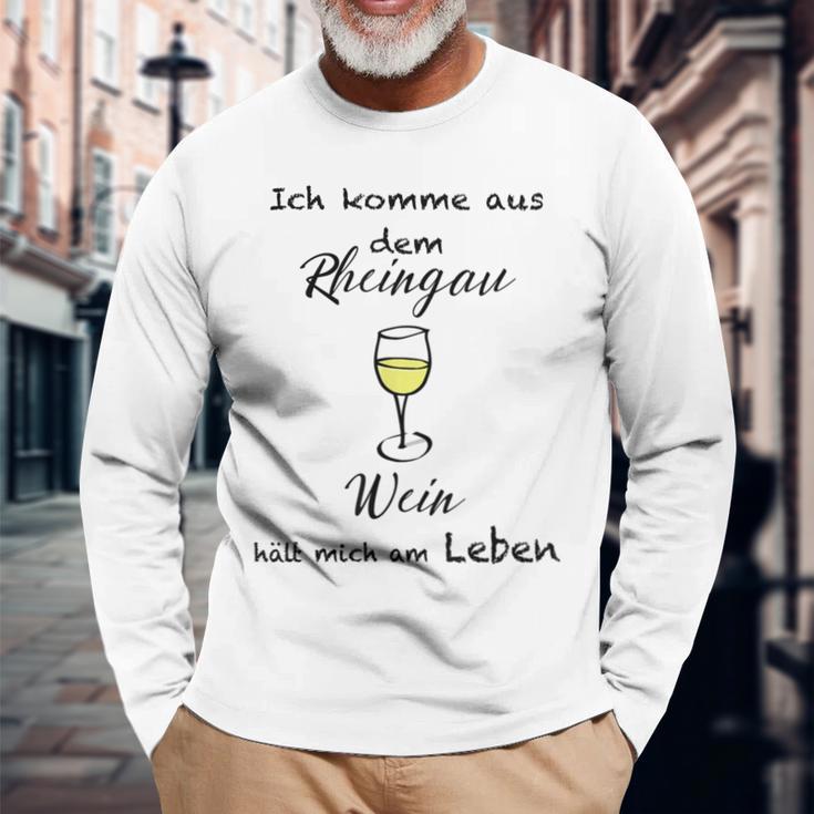 Ich Komme Aus Dem Rheingau Wein Halten Mich Am Leben Langarmshirts Geschenke für alte Männer