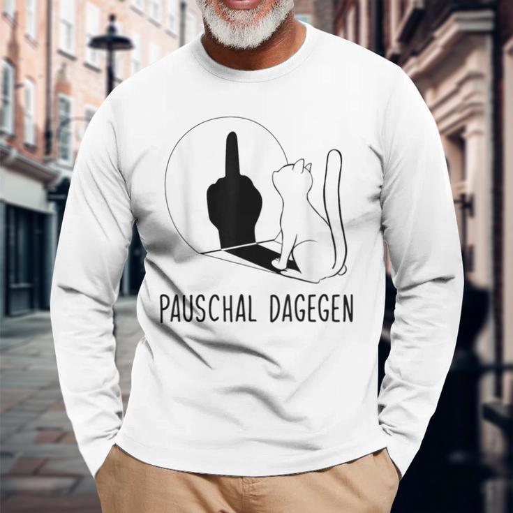 Ich Muss Gar Nix Cat Pauschal Daggen Langarmshirts Geschenke für alte Männer