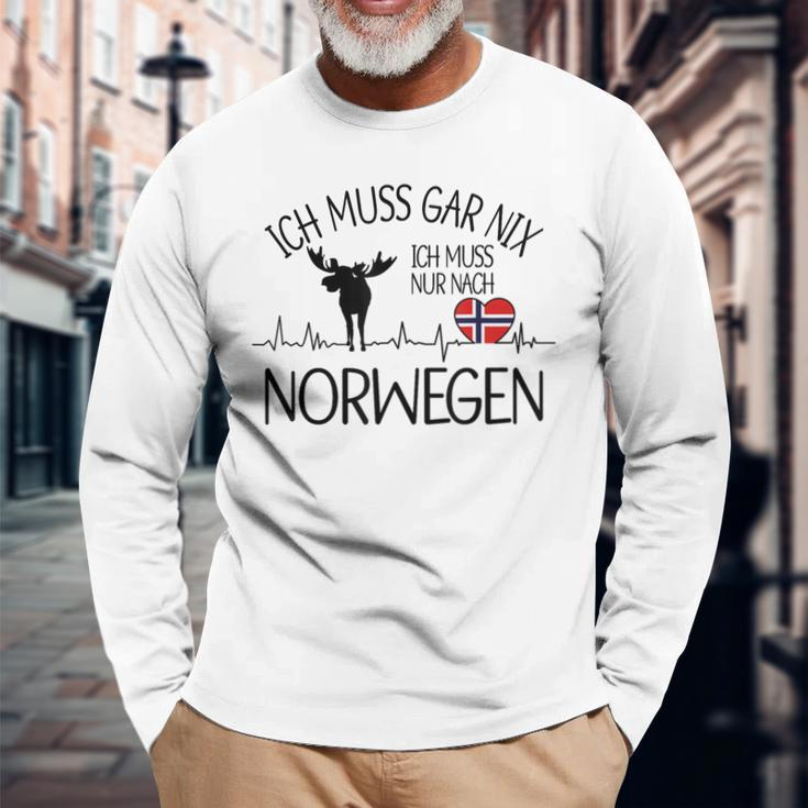 Ich Muss Nur Nach Norwegian Ich Muss Gar Nix Gray S Langarmshirts Geschenke für alte Männer