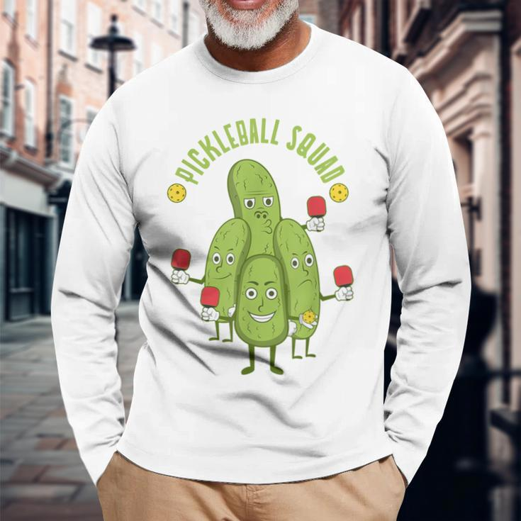 Ironic Pickle Ball Player Dink Pickleball Squad Long Sleeve T-Shirt Gifts for Old Men