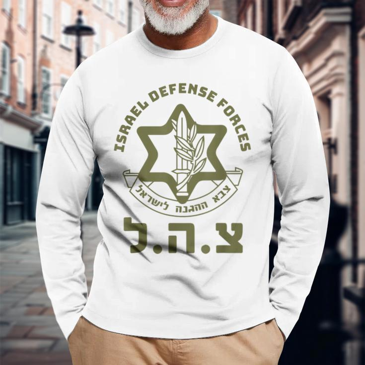 Israel Defense Forces Idf Israeli Military Army Tzahal Long Sleeve T-Shirt Gifts for Old Men