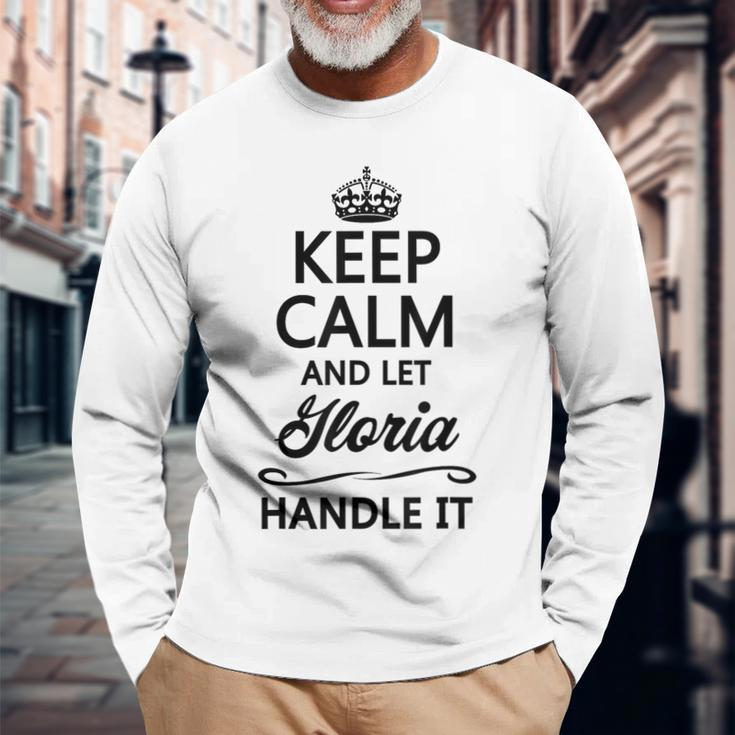 Keep Calm And Let Gloria Handle It Name Long Sleeve T-Shirt Gifts for Old Men