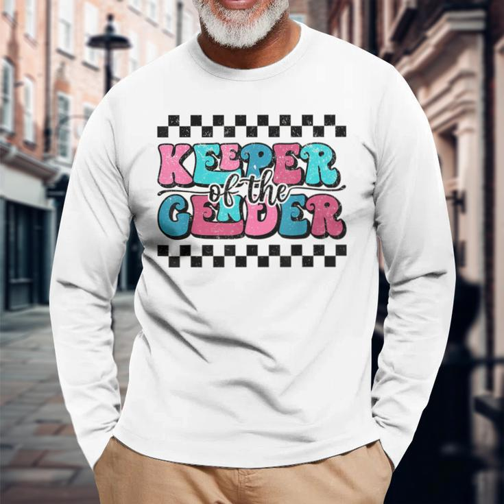Keeper Of The Gender Cute Reveal Baby Announcement Party Long Sleeve T-Shirt Gifts for Old Men