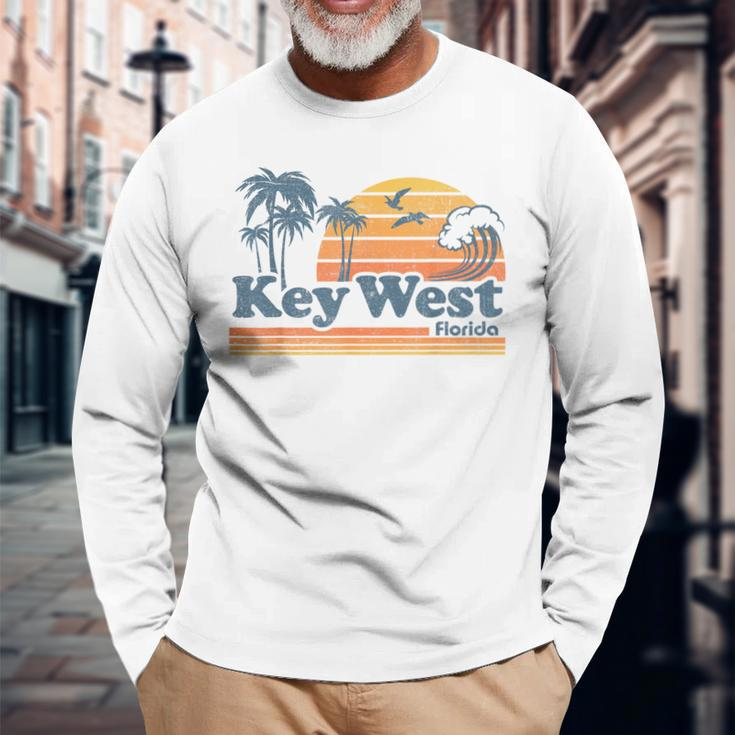 Key West Florida Beach Vintage Spring Break Vacation Retro Long Sleeve T-Shirt Gifts for Old Men