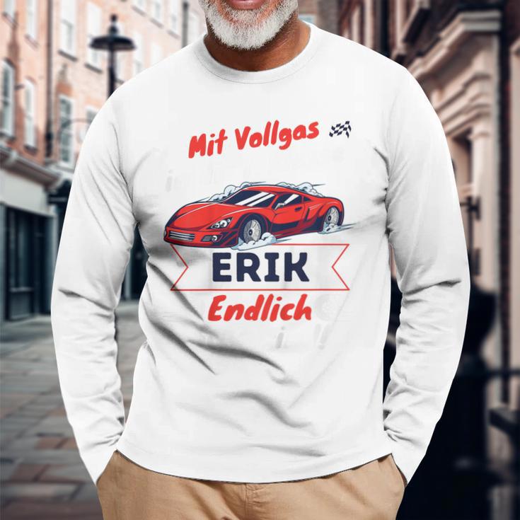 Kinder Endlich Schulkind Erik Personalised First Day Of School 2024 Langarmshirts Geschenke für alte Männer