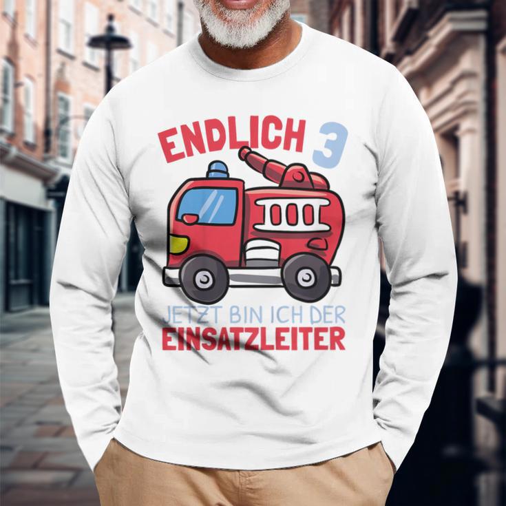 Kinder Jetzt Bin Ich Einsatzleiter Endlich 3 Jahre Boys Fire Brigade Langarmshirts Geschenke für alte Männer