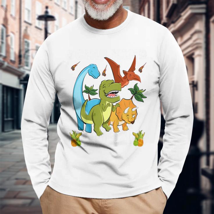 Kinder Schulkind 2024 Dinosaurier Schulanfang Dino Einschulung Langarmshirts Geschenke für alte Männer