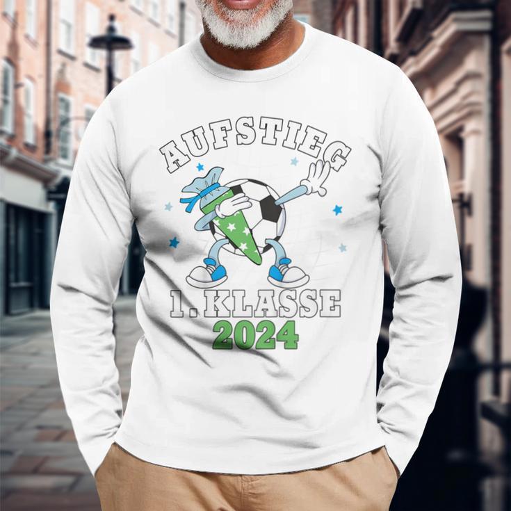 Kinder Schulkind 2024 Einschulung Erste Klasse Fußball Jungen Langarmshirts Geschenke für alte Männer