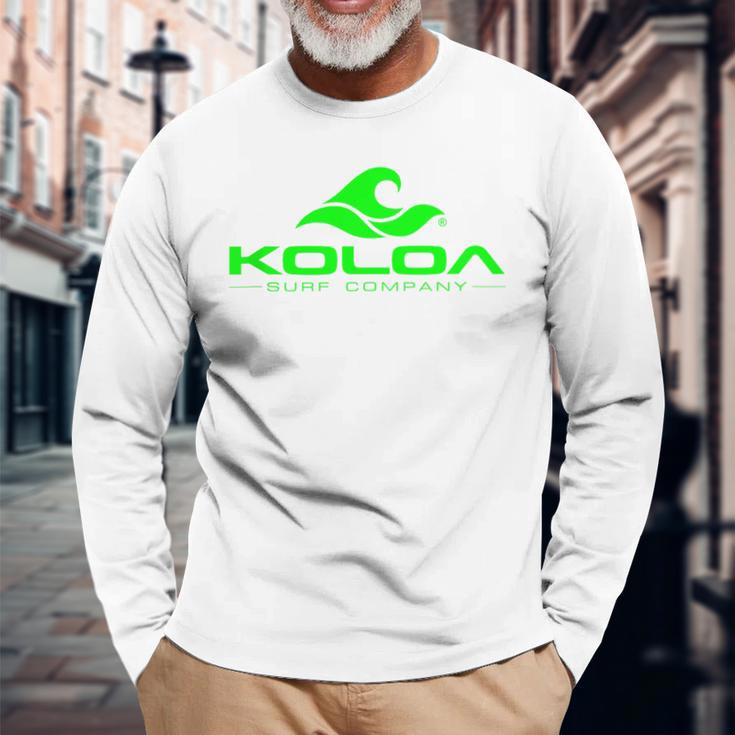 Koloa Surf Classic Wave Green Logo Long Sleeve T-Shirt Gifts for Old Men