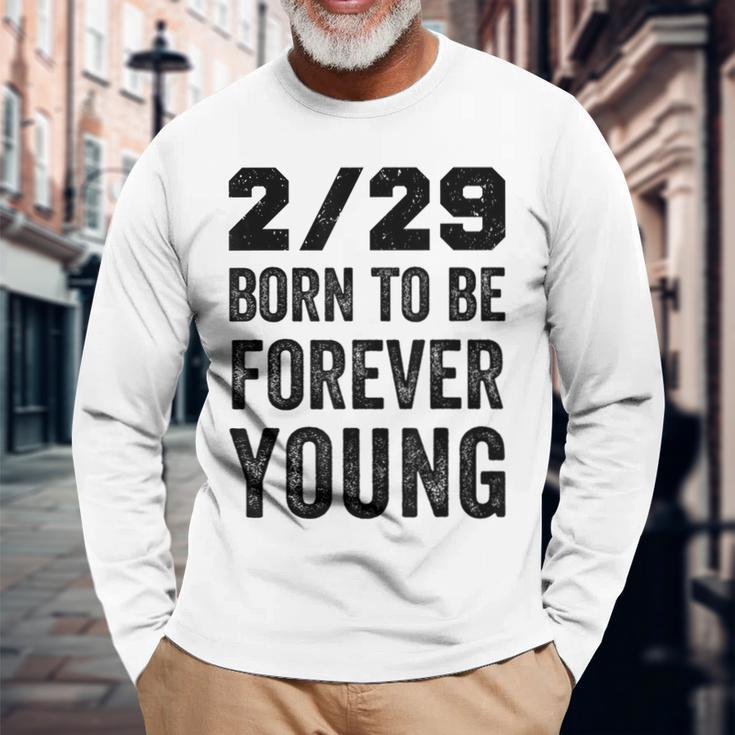 Leap Year Birthday Forever Young Leapling Long Sleeve T-Shirt Gifts for Old Men