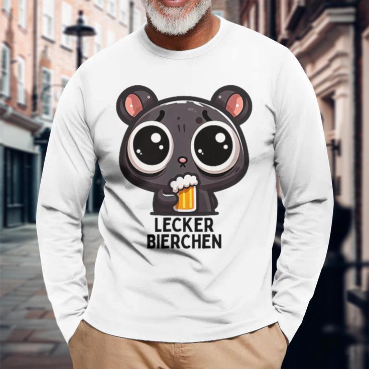 Lecker Bierchen Sad Hamster Meme Langarmshirts Geschenke für alte Männer