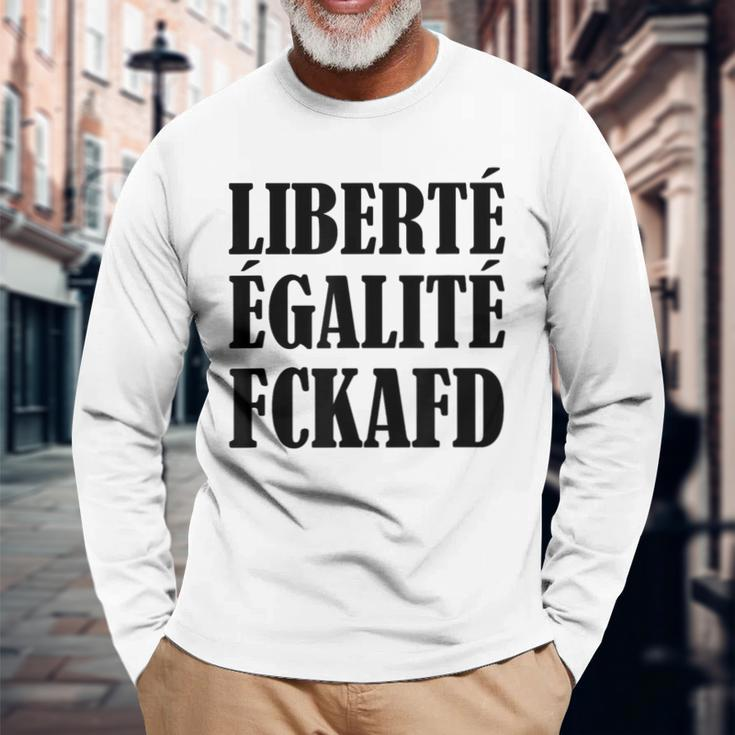 Liberte Egalite Fckafd For Anti Afd Demo Langarmshirts Geschenke für alte Männer