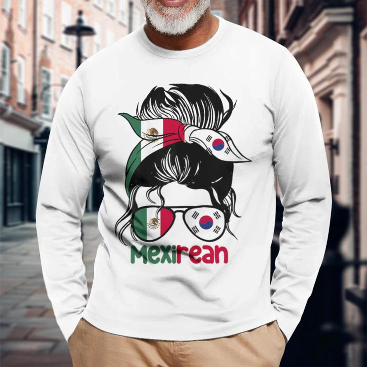 Mexirean Roots Half South Korean Half Mexican Long Sleeve T-Shirt Gifts for Old Men