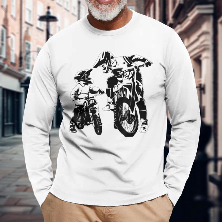 Motocross Motorcycle Wie Derater So Der Son Langarmshirts Geschenke für alte Männer